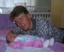 Tomaz with his newborn son, Tomaz